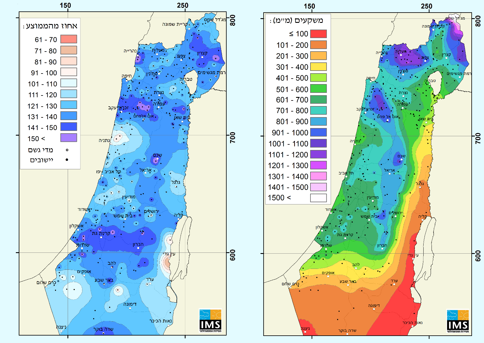 סיכום עונת הגשם 2019 2020 Israel Meteorological Service